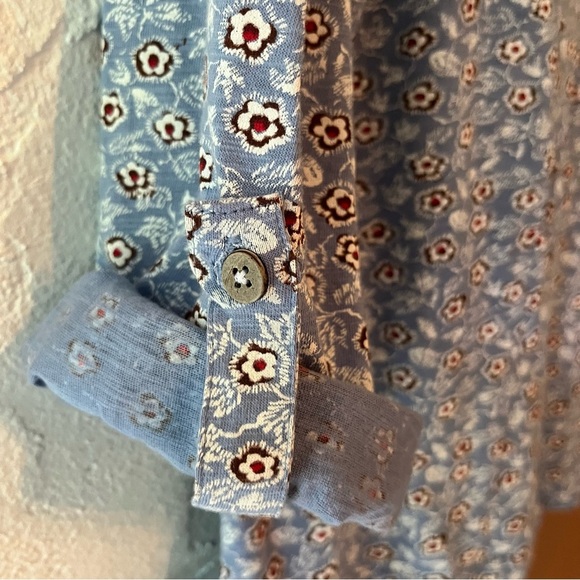 Blue Patterned Button-Up Shirt - Picture 6 of 6